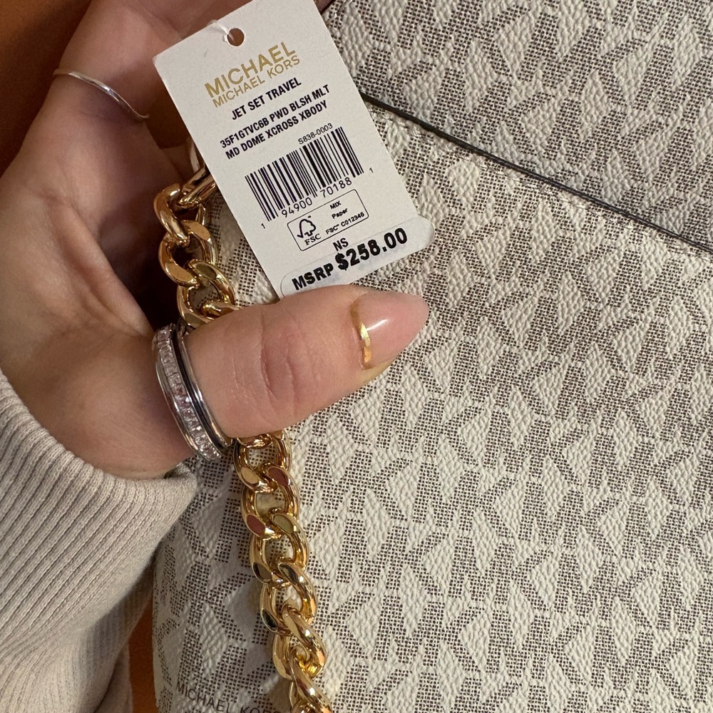 Michael Kors Signature blush cream and Gold Crossbody Bag - Picture 3 of 8